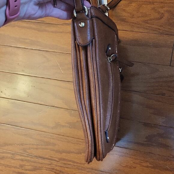 Charming Charlie Brown and Gold Crossbody Bag with Chain Detail NWT - Picture 7 of 16